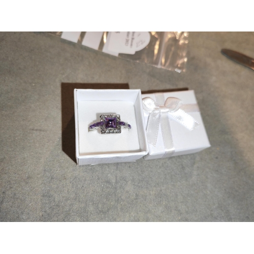 324 - Purple Stone Dress Ring