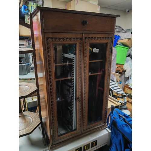 86 - Inlaid Vintage Record Cabinet