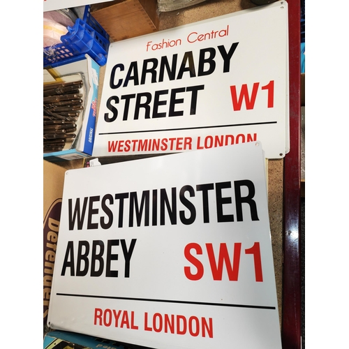 181 - Selection  Of Tin Plate London Street Signs