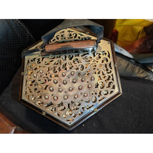 300 - Late Victorian George Jones 35 Button Concertina With Box (Handle Missing To Box)