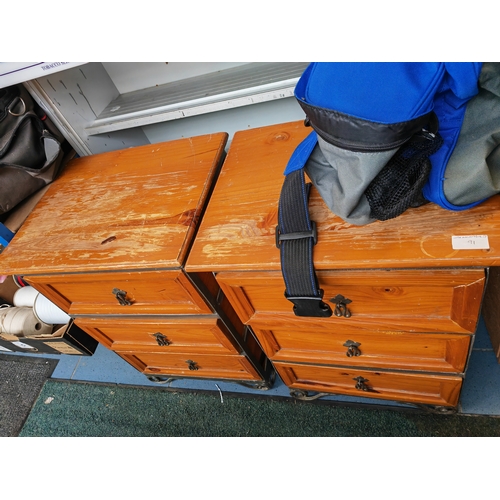 91 - Pair Of Pine And Metal Bedside Cabinets