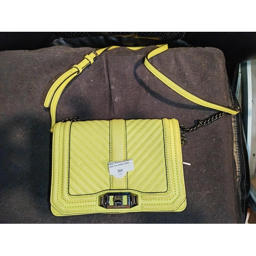 261 - Genuine Rebecca Minkoff Yellow Chevron Crossbody Bag