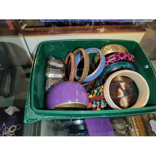 296 - Selection Of Bangles Plus Jewellery Box