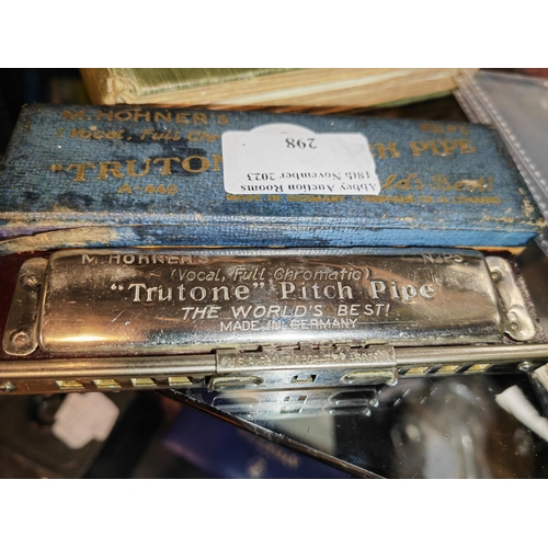 298 - Vintage Tru Tone Hohner Harmonica In Box