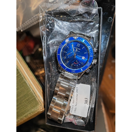 303 - Unused Blue Faced Watch Still Sealed