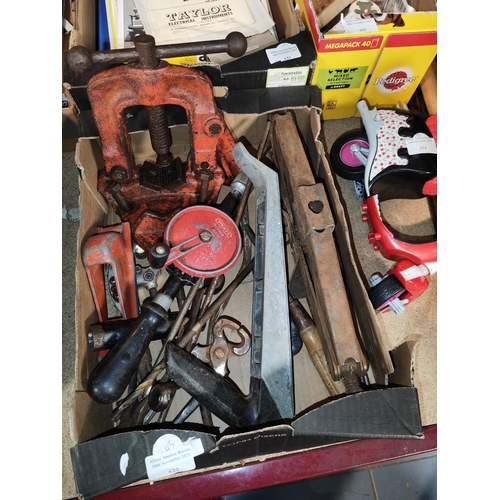 622 - Box Of Tools Including Ipe Cutters And Vice, Jack Etc