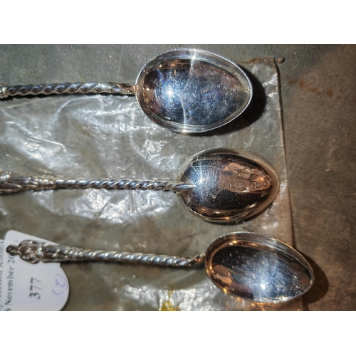 377 - Antique Edwardian 1907 Silver Apostle Spoons