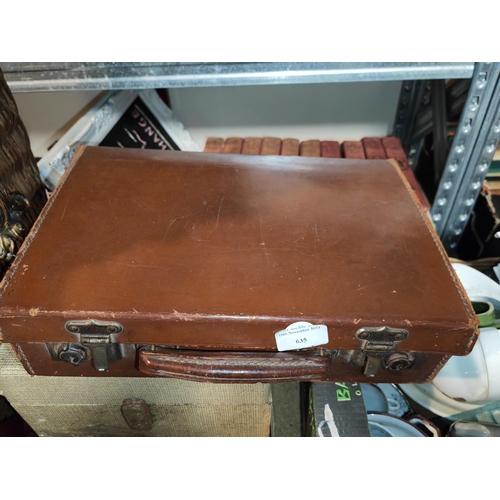 635 - Suitcase With Some Sewing Items