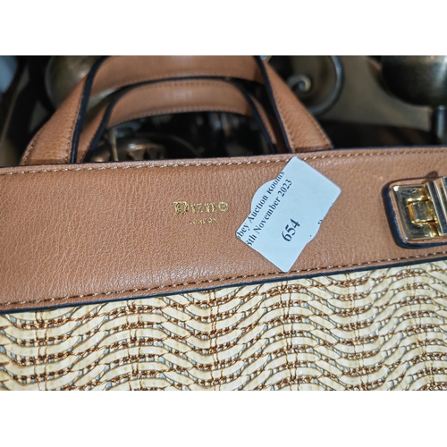 654 - Dune London Raffia Effect Small Tote Bag