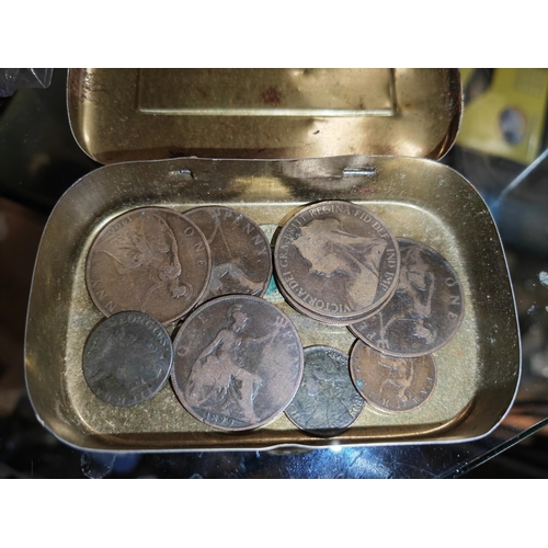 279 - Vintage Tin With Victorian And Other Coins