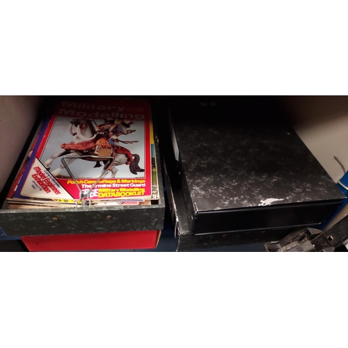 33 - 4 Office Storage Boxes Full With Military Modelling Magazines 1987-1993 With A Few Missing