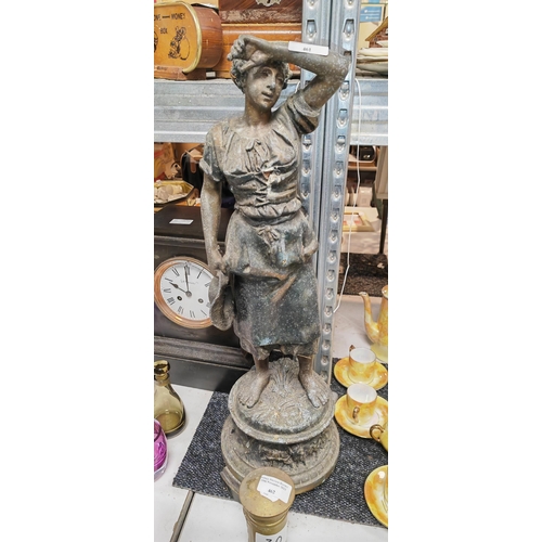 461 - Large Spelter Lady Figurine