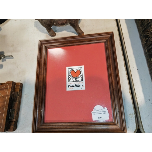 499 - Small Framed Ltd Edition Keith Haring Print