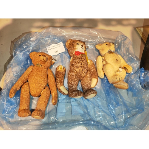 509 - 3 Miniature Steiff Resin Bears Need Restringing