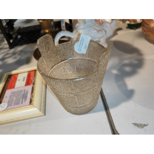 527 - 1920'S Crackle Glass Ice Bucket