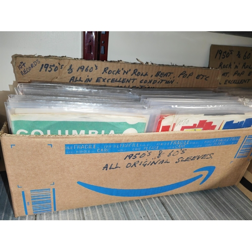 179 - 3 Boxes 1950'S & 1960'S Rock N Roll, Beat, Pop Singles Total Of 321 Records