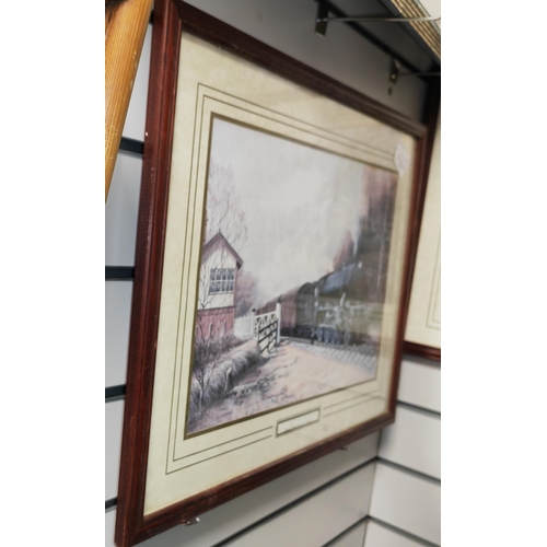 127 - 2 Framed Train Prints