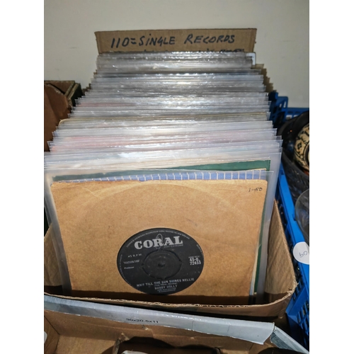 154 - Box Of 110 50'S & 60'S Rock N Roll, Beat, Pop Single Records