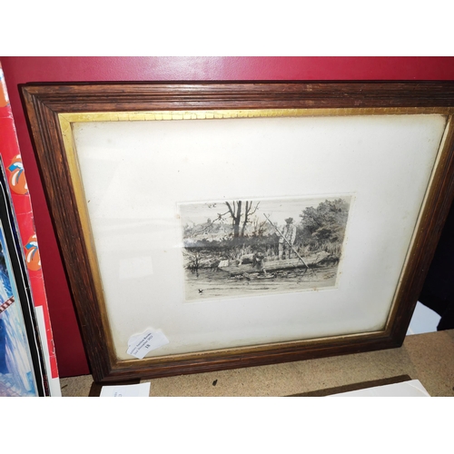 18 - Framed Print Of Man And Woman In Boat