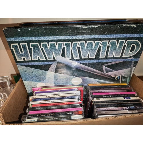 204 - Box Of 35 Record Albums Plus 28 Cd'S, Rock Etc