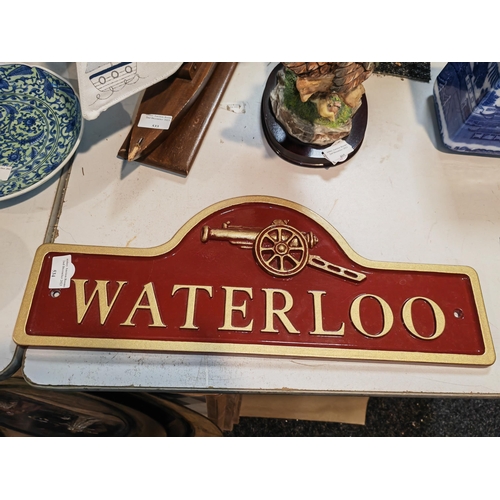 534 - Cast Iron Waterloo Plaque