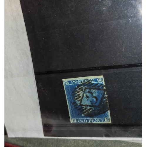 558 - 2D Blue Four Margin Stamp