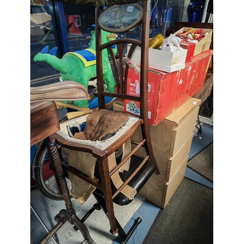 56 - Edwardian Bedroom Chair, Needs Tlc