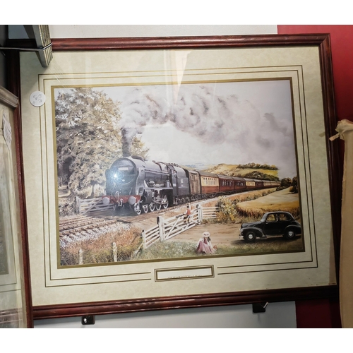 127 - 2 Framed Train Prints