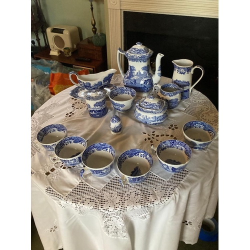 219 - Box Of Spode Italian Blue & White Tea/Dinner 15Pcs