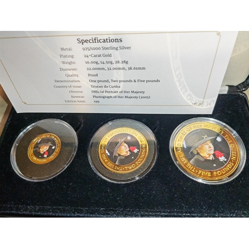 561 - The Life And Times Of Her Majesty The Queen, Elizabeth 11 Gold Plated Silverproof Coin Collection In... 