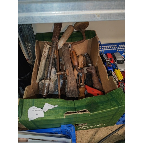 197 - Box Of Old Tools