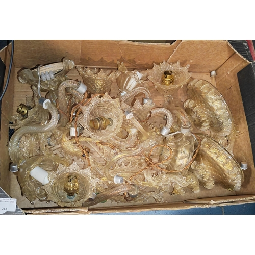 213 - Box Of Murano Glass Side Lights