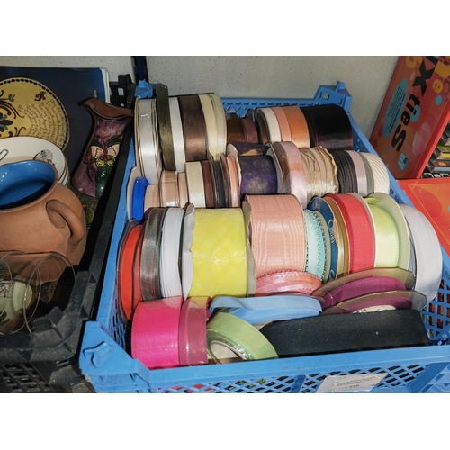 229 - Tray Of Assorted Rolls Of Ribbon