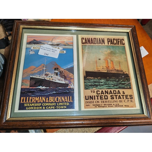 244 - Framed Shipping Advertising Picture