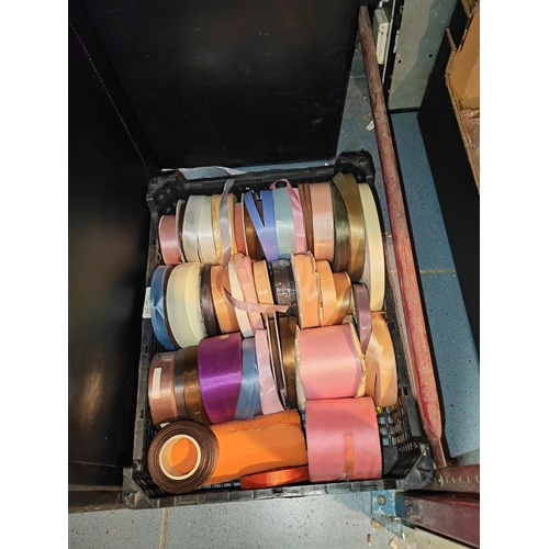 261 - Tray Of Assorted Rolls Of Ribbons