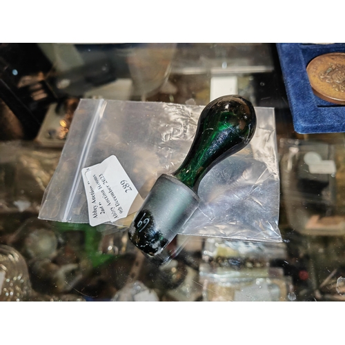 289 - Victorian Green Bottle Stopper