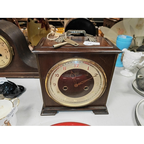 470 - Smiths Mantle Clock With Key