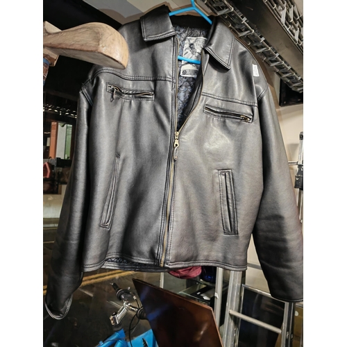 54 - 2 Leather Jackets 1 Brown Sports Zone 1 Black Rja Army Corps