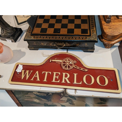 540 - Cast Iron Waterloo Plaque