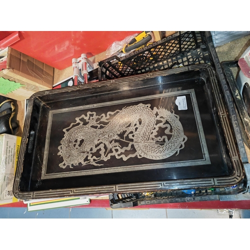 601 - Oriental Dragon Patterned Tray