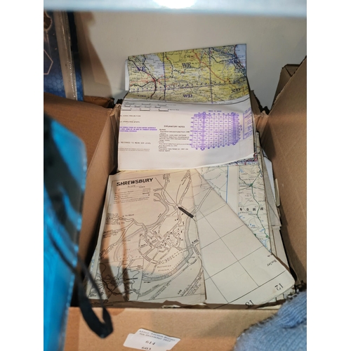 614 - Box Of Maps And Travel Guides, One Is Washable