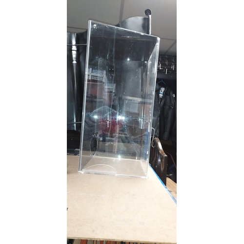 697 - Perspex Wall Display Cabinet Slight Damage