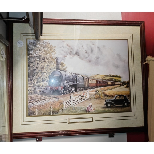 125 - 2 Framed Train Prints