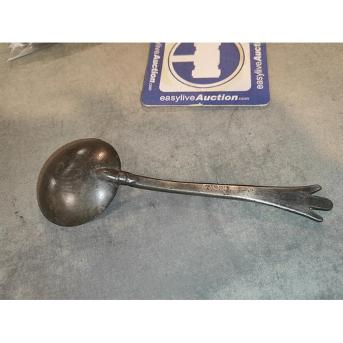 342 - Antique Pewter Love Spoon