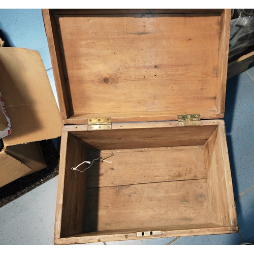 644 - Antique Box With Key And Lock