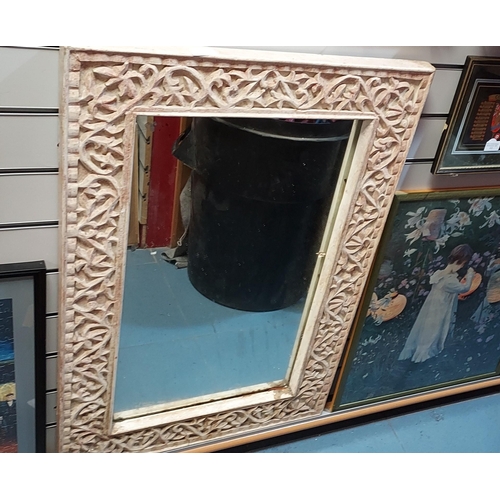 107 - Large Decorative Wooden Framed Mirror