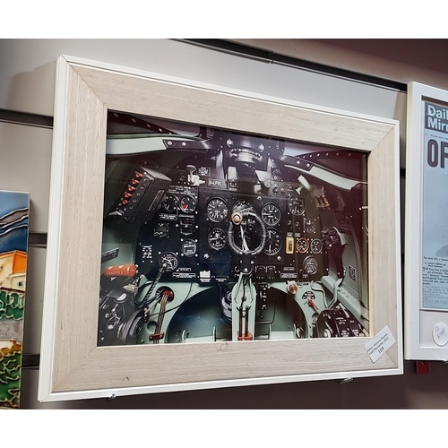 109 - Framed Photo Of A Plane Cockpit