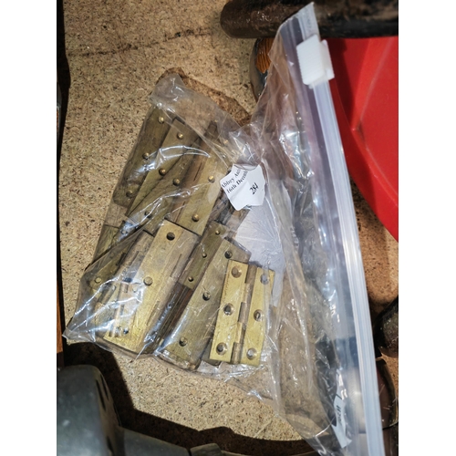 284 - Bag Of Smaller Heavy Brass Hinges