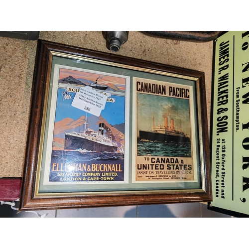 286 - Framed Shipping Advertising Picture