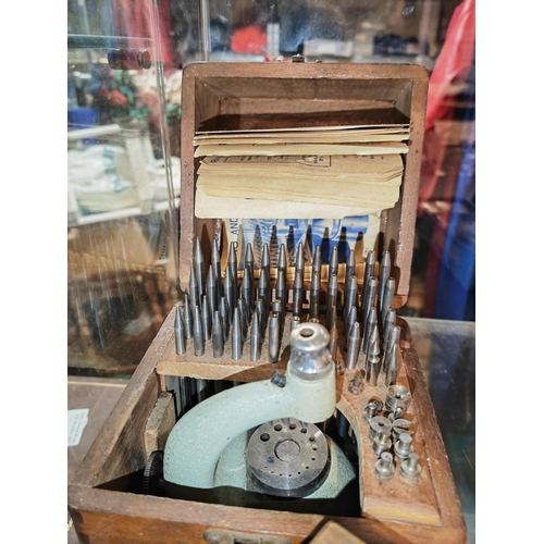 294 - Boxed Riveting And Staking Tool Plus A Set Of Drill Bits